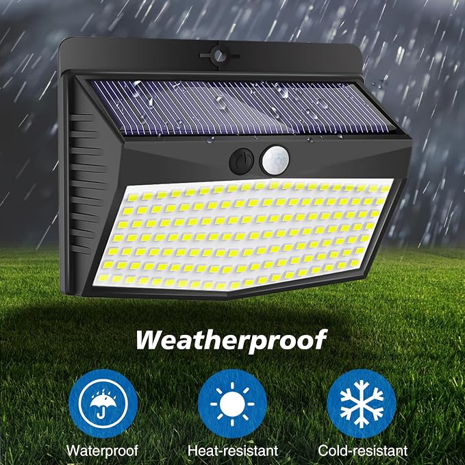 8 Pack Solar Lights Outdoor Motion Sensor with 3 Lighting Modes | Warm White, Black, Waterproof, LED, Solar Powered, Security, Outside, Wall, Garden, Fence, Yard, Deck, Patio, Garage