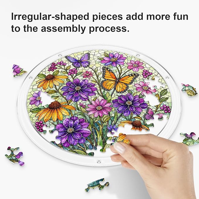 Acrylic Puzzle Suncatcher, Sun Catchers Puzzle for Window Hanging | 8.9 Inch Garden Spirit DIY Suncatcher Puzzle for Adults, Ideal Gifts for Women, Men, Wife, Mom, Home & Garden Decor