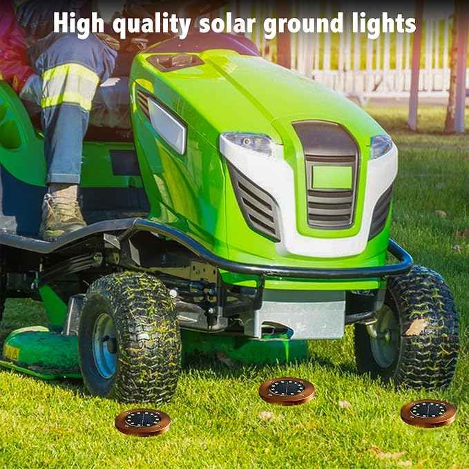 Solar Ground Lights Outdoor Waterproof Flat Garden Solar Disk Lights Floor | Solar Disc Lights 12 Led Driveway Lights Solar Powered 16 Pack for Garden Patio Pathway Landscape Driveway Yard Path Decor