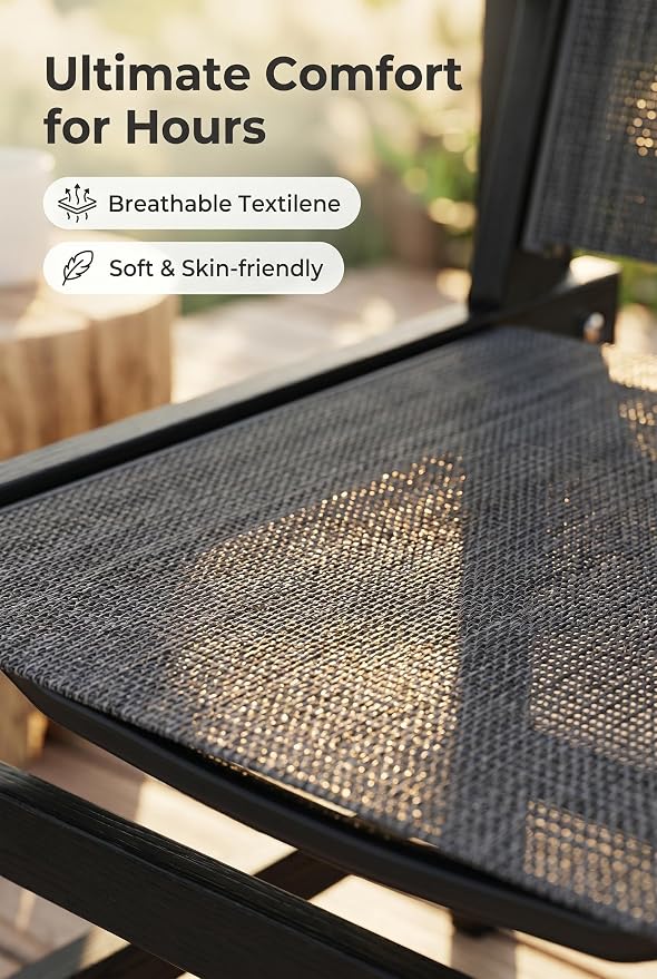 Amopatio Patio Dining Chairs HDPE Plastic Outdoor Chair with Wide Seat All Weather UV Resistant Heavy Duty Resin Patio Chairs for Poolside Garden Porch Backyard Balcony & Deck(1PCS)