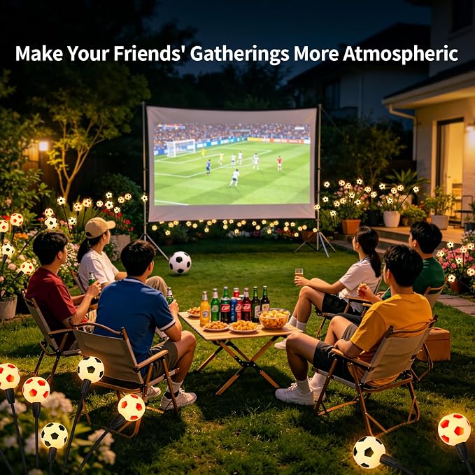 ASMAD Solar Lights Outdoor Waterproof 8 Pack,Soccer Ball Light,Garden Decor | Solar Garden Lights for Outdoor Decor, Patio Decor, Backyard Decor, Outdoor lights, Gifts for Women, Gifts for Men