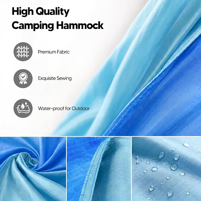 SUNCREAT Hammocks Camping Hammock, Travel Hammock Lightweight Portable, Blue