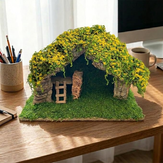 Realistic Miniature Vines - Hanging Moss Scenery for Diorama Supplies & Model Building - Mini Miniature Plants for Rainforest, Dollhouse, Fairy Gardens, Crafts DIY, Tabletop Wargaming (Yellow)