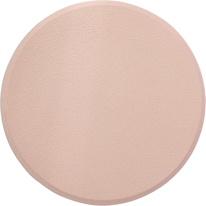 JONATHAN Y Rashida 18" Modern Round Polyresin Indoor Outdoor Accent Side Table, Weather Resistant Table with Chunky Ribbed Stacked Ring Design and Tripod Pillar Base, Pink Frosted TBL1106B