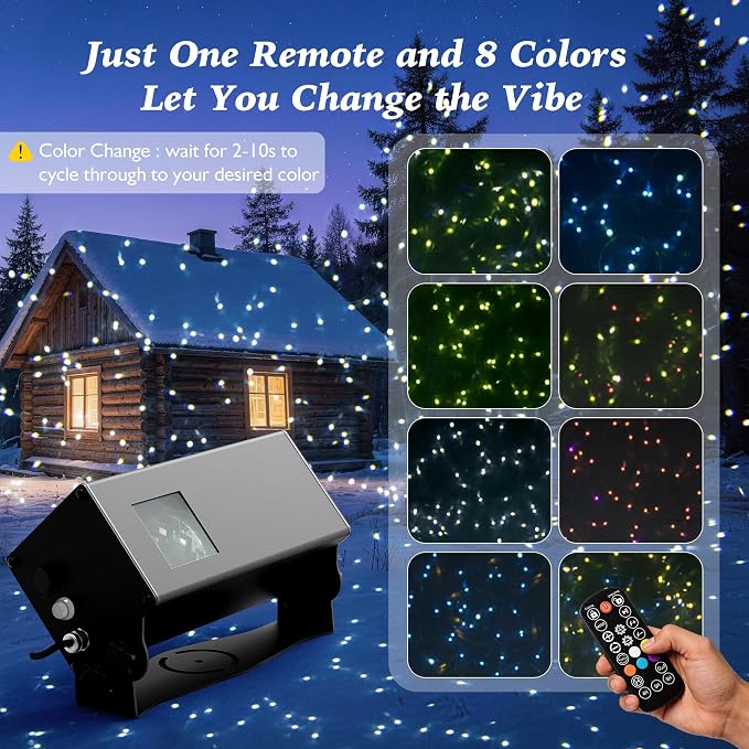 AIRIVO Outdoor Laser Lights Projector, 5 Color Motion Firefly Lights Star Show Projection Light, Christmas Projector Light with Remote Control for Holidays Halloween Decoration Home, Garden, Patio