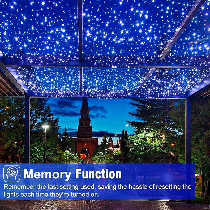 Blue Christmas Lights Outdoor, 100FT 300 LED Christmas Tree Lights | Waterproof 8 Modes Plug in Connectable String Lights for Outside Indoor House Patio Yard Garden Holiday Decorations