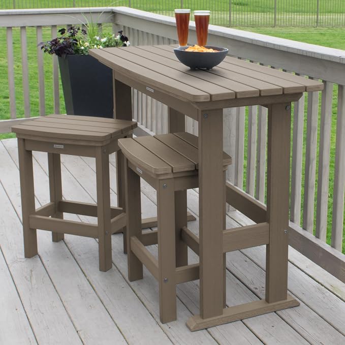 highwood Lehigh 3pc Counter Height Balcony Dining Set, Woodland Brown