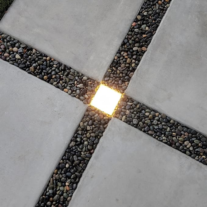 LUMENGY Paver Light 4x4 Inch (3.93x3.93), 2700K Warm White, Glare-Free Brick Lighting for Driveways, Walkways, Pool Decks and Patios, 12V Hardwired, IP67 Waterproof, Drive-Over Rated