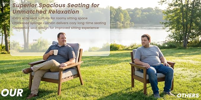 Ayge HDPE Patio Furniture Set,3 Piece Sectional Outdoor Furniture Set, All Weather Outdoor Couch Set Patio Conversation Set for Deck, Lawn, Brown