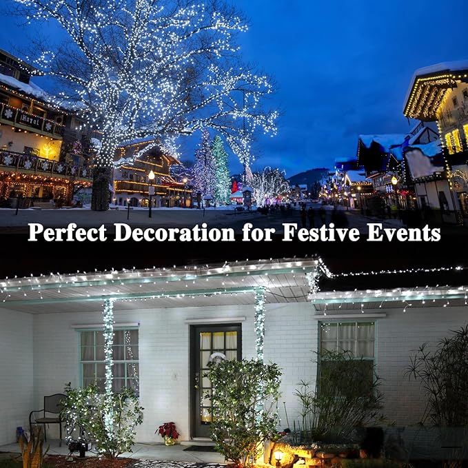 240LED 88Ft Connectable String Lights Indoor Outdoor Clear Wire | Cool White Christmas Lights | Twinkle Fairy Light Plug in with Timer for Bedroom Classroom Wedding Tree Patio Decor