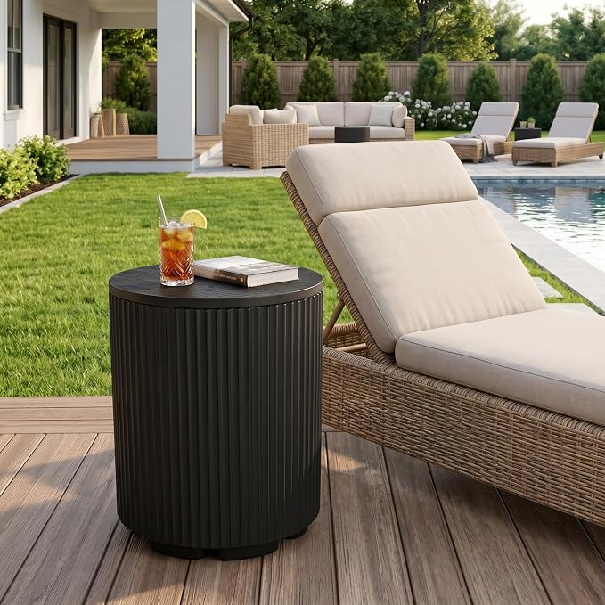 Zapdos Outdoor Cooler Side Table, Portable Ice Chest Side Table, 16.65in Gallon Patio Ice Bucket, 330lbs Capacity
