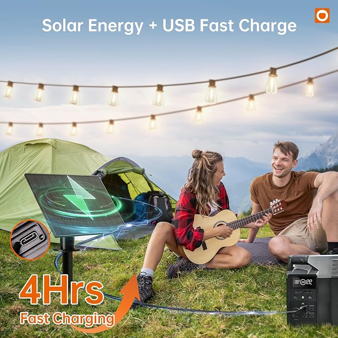 addlon 120FT(114+6) Solar String Lights Outdoor Waterproof with Remote USB | ST38 LED Shatterproof Bulbs, Solar Powered Outside Lights, Dimmable Solar Light for Camping Backyard Porch