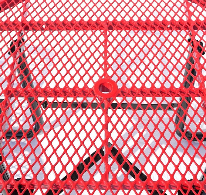 ADA Outdoor Picnic Table, Expanded Metal, Wheelchair Accessible (Red, 46 Round)