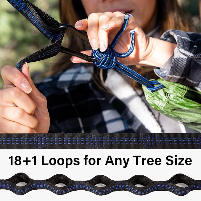 Kootek Camping Hammock, Portable Hammocks with Tree Straps & Attached Carry Bag, Camping Essentials Gear, Perfect for Outside Indoor Hiking Beach Backpack Travel