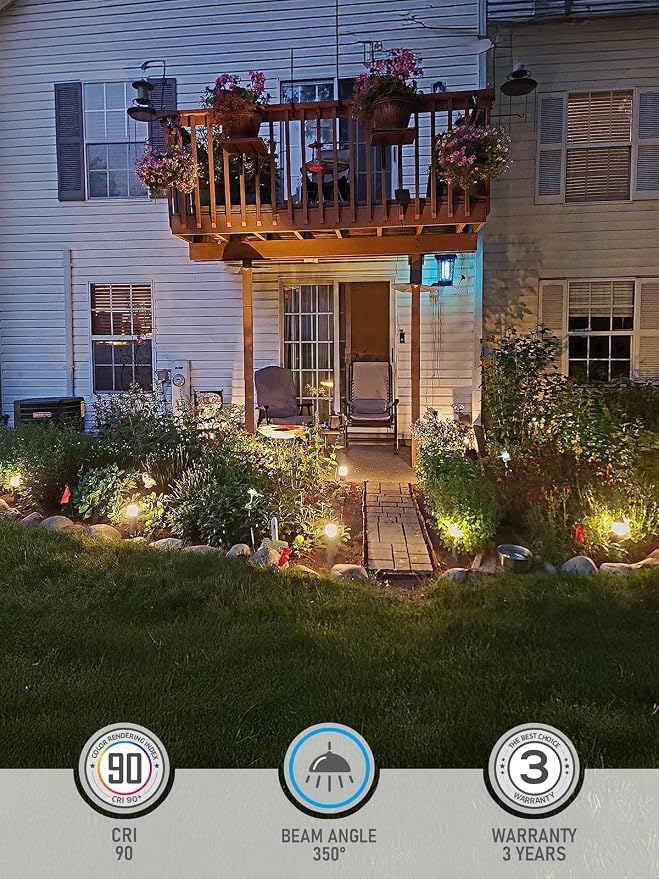 LEONLITE 8-Pack Low Voltage Landscape Pathway Lights, 3W, CRI90, 3000K | 12-24V AC/DC, Aluminum, ETL, Warm White, Low Voltage LED Bollard Path Lights, for Walkway Yard Garden