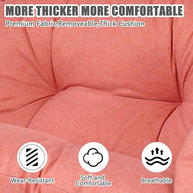 Double Egg-Shaped Hammock Chair, Swing Egg Chair, Wicker Hanging Chair with Removable Washable Cushion