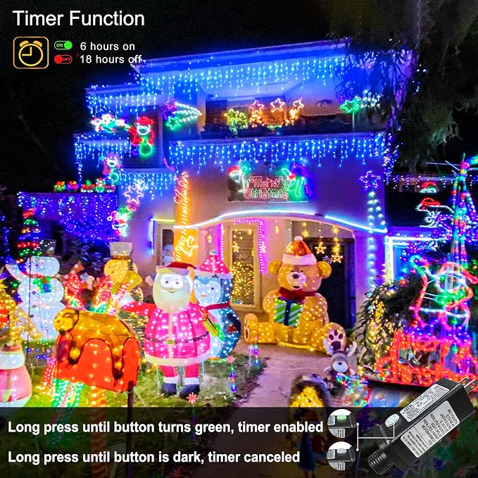 99ft Blue Christmas Lights Outdoor, 1216 LED Icicle Lights for Outside House with Clear Wire 8 Modes Timer, Plug in Waterproof for Home Holiday Eaves Yard Party Tree Room Wall Indoor Decoration