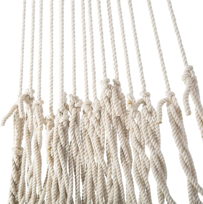 Original Pawleys Island Large Original DuraCord Low Country Sling Rope Hammock with Free Extension Chains & Tree Hooks, Handcrafted in The USA, Accommodates 2 People, 450 LB Weight Capacity