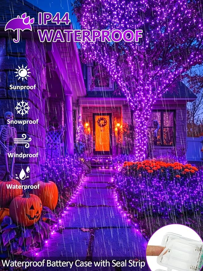 2 Pack 60 LED RGB Color Changing Fairy Lights Battery Operated with Remote | 20FT Christmas Twinkle String Lights with Timer 8 Modes 18 Colors, USB & Battery Powered, Waterproof Outdoor Halloween Decor