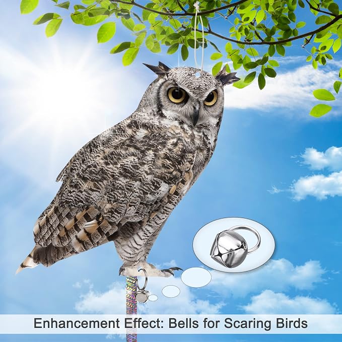 Owl to Scare Animals, 3 Pack Hanging Effective Owl Control Device to Keep Animals Pigeon Woodpecker Away from Outdoor Garden Yard