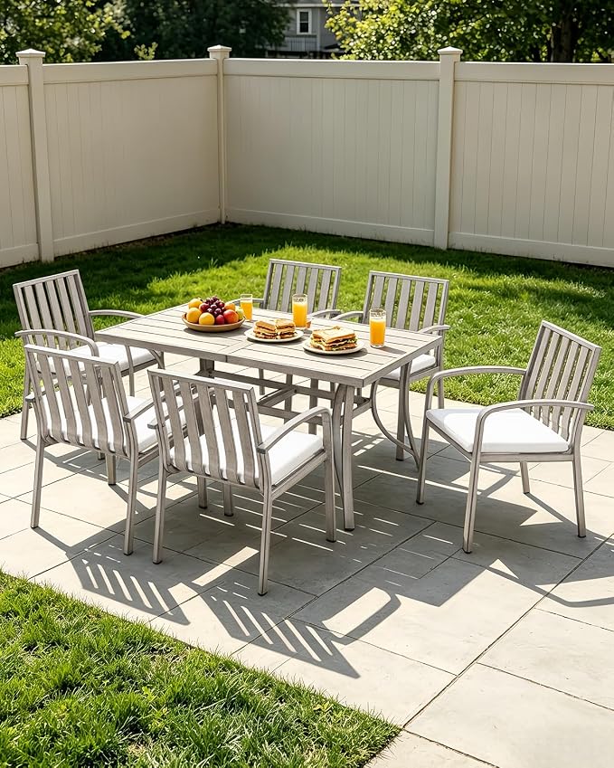 Patio Dining Chairs Set of 2, Never Rusts Aluminum Outdoor Dining Chairs with Thick Cushions, Deep Seating Outdoor Patio Chairs for Table, Sturdy Patio Furniture for Deck, Balcony, Garden