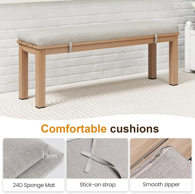 RoyalCraft Outdoor Bench, Aluminum Outside Bench for All-Weather, Outside Furniture with Waterproof Cushions, Patio Furniture Set for Deck, Backyard, Porch, Balcony, Brown