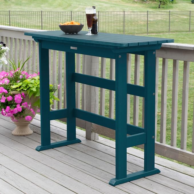 highwood AD-TBL-KS3-NBE Lehigh Bar Height Balcony Table, Nantucket Blue