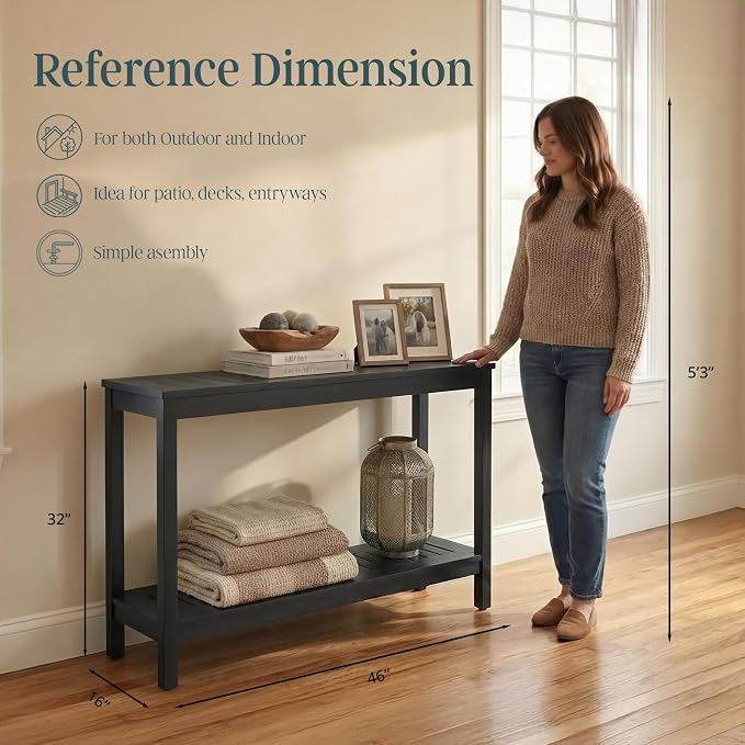 DTY Outdoor Living Longs Peak Eucalyptus Console Table, Espresso