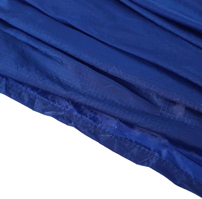 Portable Parachute Camping Hammock, Lightweight Outdoor Hammock with Aluminum Snap Hooks and Storage Bag, Compact Foldable Hammock for Hiking Travel Picnics (Blue)