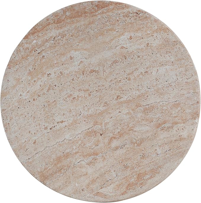Outdoor Side Table Faux Marble End Table Faux Stone Side Tables Travertine Small Coffee Tables for Indoor Outdoor, Garden Stool Plant Stand for Porch, Backyard Patio, 17.75*17.75*20.5-Hourglass,Beige