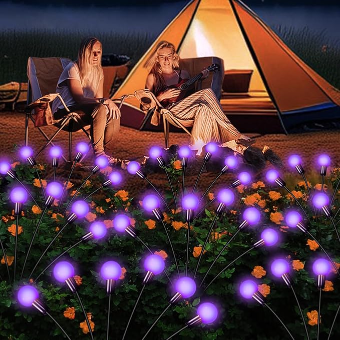 NBQQ Solar Lights Outdoor Waterproof 6 Pack of 36 LEDs Unique Gifts Women | Purple Swaying Solar Lights Outdoor for Yard Pathway Patio, Swaying Lawn Decor as Gardening Gifts for Women Holiday