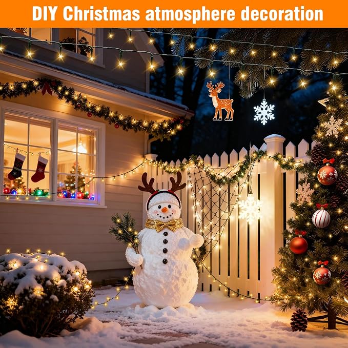 Nisocy LED Christmas Connectable String Lights Outdoor Waterproof – Warm White Fairy Lights with Plug, Tree Lights for Patio, Garden, Bedroom, Wedding, Party, Decor (66FT)