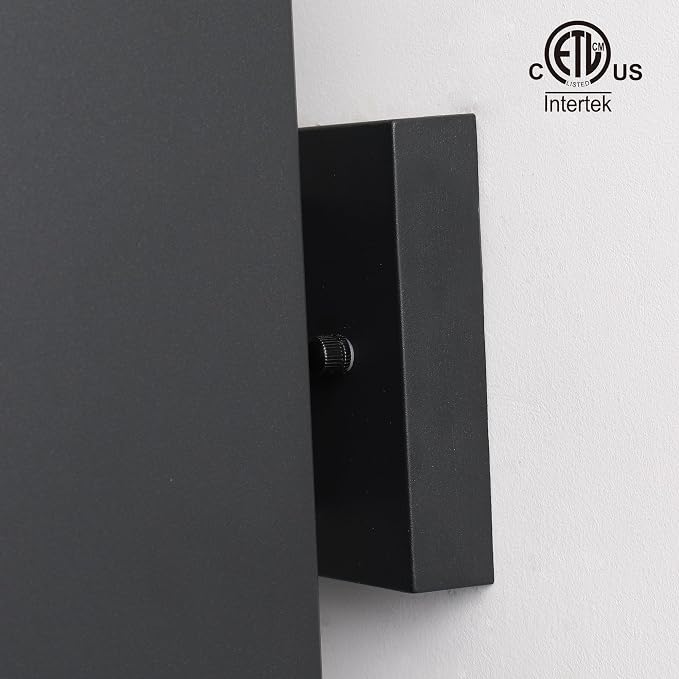mirrea 18" Modern Outdoor Porch Light in 2 Lights, Matte Black, 4 Pack | Patio wall sconce, aluminum rectangular tube, tempered glass, waterproof. Up & down lighting for outdoor wall mount fixture.