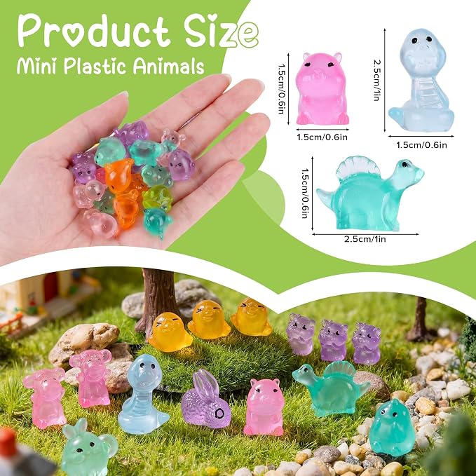 220pcs Mini Resin Animals - Resin Animals Mystery Bags,Individually Wrapped Blind Bags Tiny Animal Figurines for Dollhouse, Fairy Garden, Aquarium, Party Favors & DIY Craft Decor