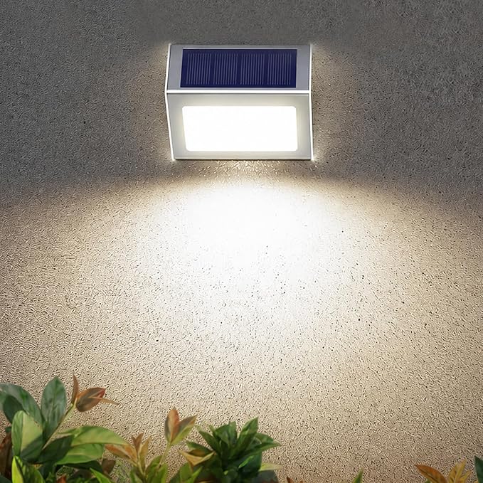 JSOT Solar Lights Perfect for Deck, Fence, Stair, Step Decor-Cool White-12P | Stainless Steel, Waterproof, Solar Powered, Garden, Patio, Deck Rail