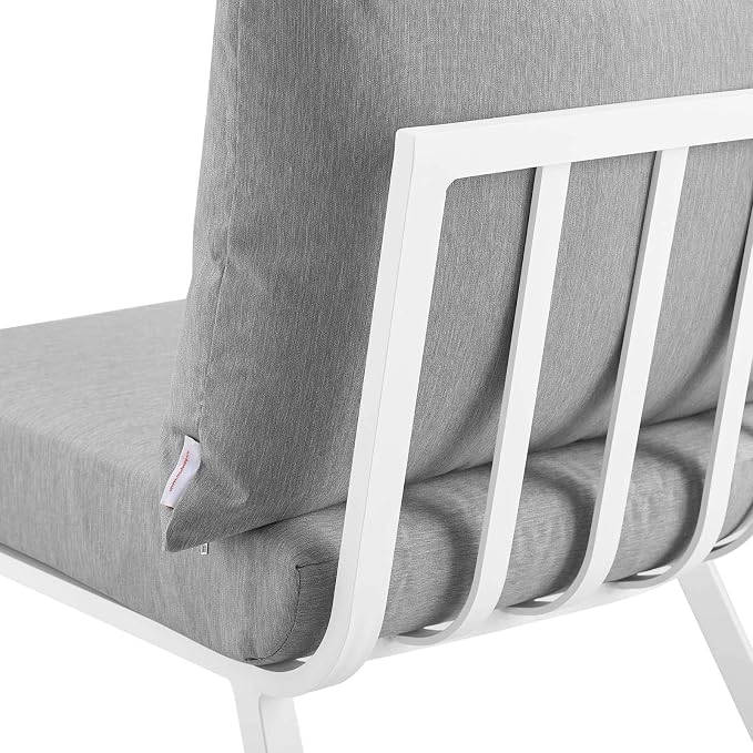 Modway EEI-3793-WHI-GRY Riverside 5 Piece Outdoor Patio Aluminum Set, White Gray