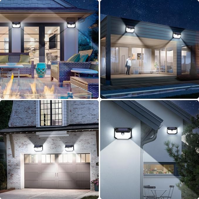 Solar Outdoor Lights, 12-Pack Super Bright 178 LEDs Motion Sensor Wall Light with 270° Wide Angle & 3 Modes, Waterproof Solar Powered Security Light for Patio Garden Garage Front Door