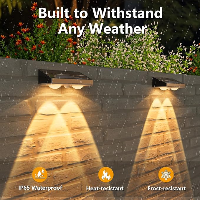 Solar Fence Lights,24 Pack Solars Deck Light,Warm White Color,Outdoor Bulb Waterproof Led IP65,Power Patio Lamp with Lenses for Outside/Backyard/Railing/Yard(Black)