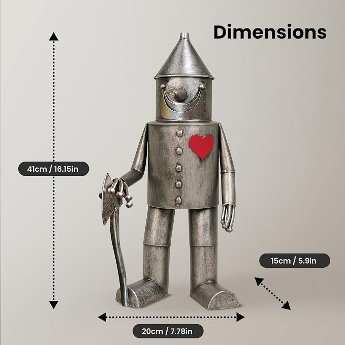 The Enchanted Garden Bringing Gardens To Life Tin Man Outdoor Statue – Whimsical Metal Yard Decor for Lawn or Patio – Unique Weatherproof Ornament – Giftable Sculpture for Outdoor Enthusiasts