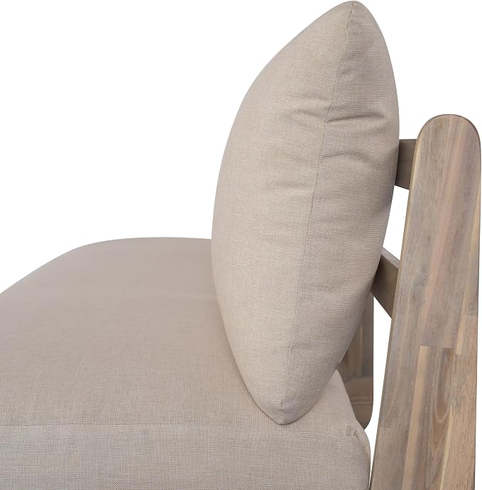 Christopher Knight Home Poppy 2 Piece Patio Conversation Set with Cushion, Acacia Wood 6 Seater Outdoor Sofa Chat Set, Outdoor Sectional Sofa Set of 2 for Patio Furniture Set, Antique Grey+Grey
