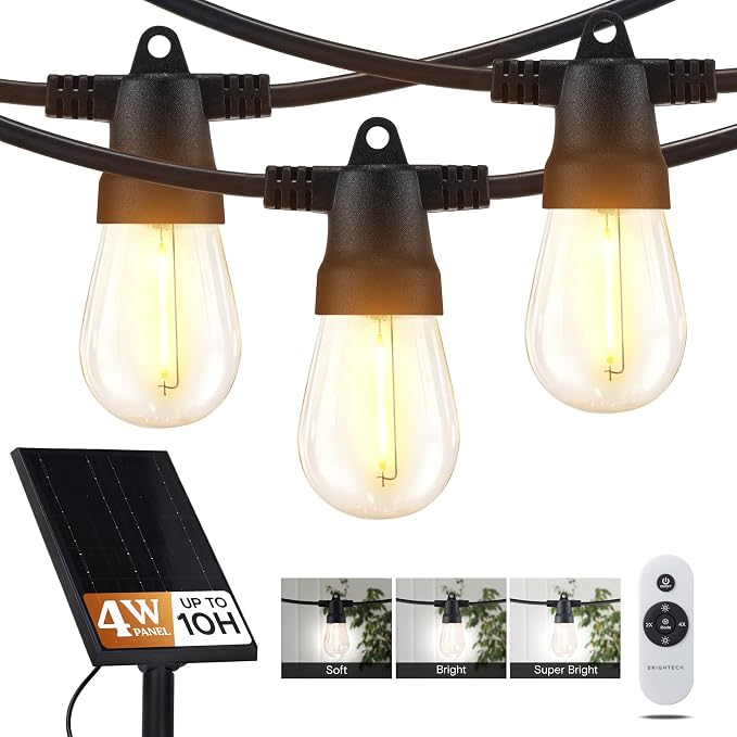 Brightech Ambience Pro Solar String Lights & Remote, Commercial Grade 27 ft