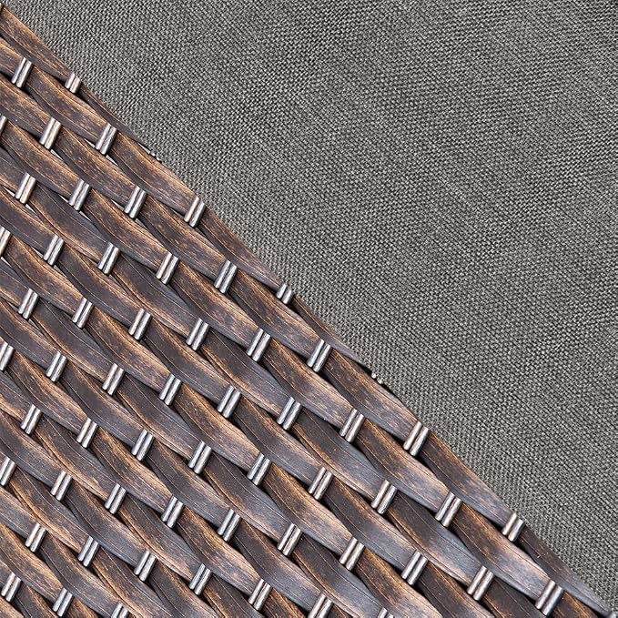 Luxury Patio Furniture Set with Fire Pit Table, Outdoor Furniture Set with High Back Swivel Chairs & 6-inch Thick Cushions, 10 PCS Fire Pit Patio Set for Yard, Deck, Poolside, Brown/Grey