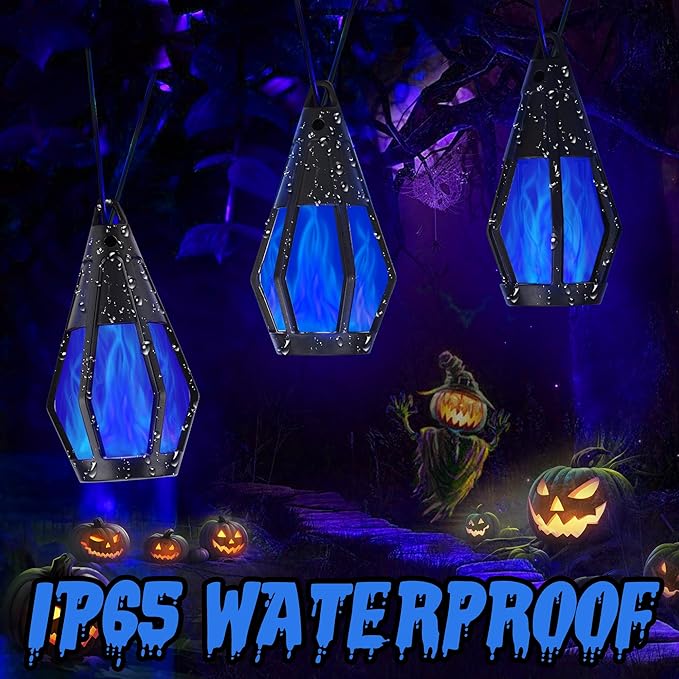Solar String Lights for Outside, 21Ft Solar Patio Lights with 10 Flickering Flame Light Bulbs, Waterproof Blue Solar Powered Outdoor Lights for Garden Yard Patio Gazebo Bistro Cafe Porch Party Decor