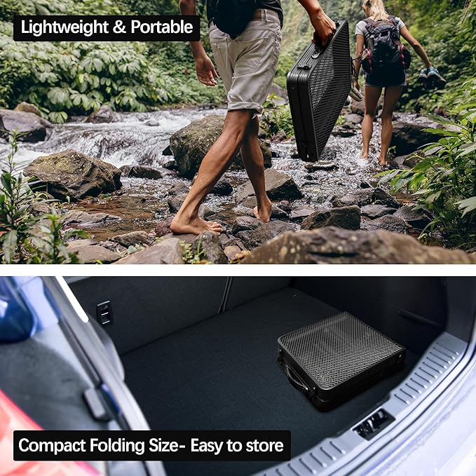 Portable Small Folding Table, Metal Camping Grill Table for BBQ, Picnic & Patio, Lightweight Foldable Outdoor Side Table, 23” x 15”