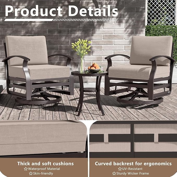 Patio Furniture Set 10 Seats Aluminum Armrest Sofa, Modern Outdoor Living Room Set with 55000 BTU Propane Aluminum Fireplace, Outdoor Rotary Joystick with Thick Cushion