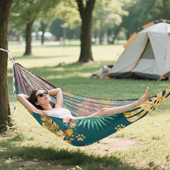 Tropical Leaf and Pet Camping Hammock Fabric for Outside Patio Garden
