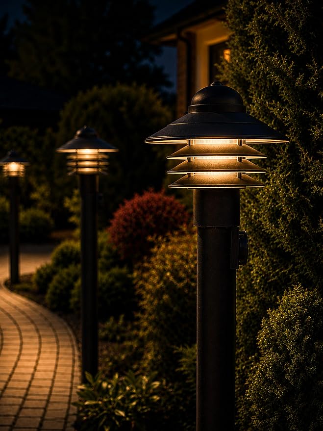 Nautical Post Mount Outdoor Lighting, Salt-Air Tough Rust-Proof Non-Metallic Coastal Lamps, Fits 3" Poles, UL Listed Dock Patio Fence Deck Porch Outdoor Walkway Lights, USA Made, Matte Black | Anti-Rust, Waterproof Coastal Outdoor LED Lighting for Yard...