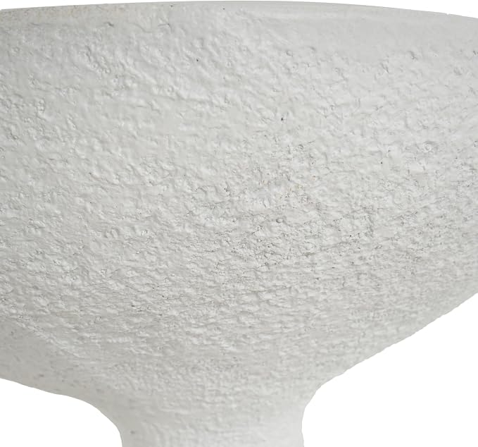 Christopher Knight Home Piper Vase-Shaped MGO Outdoor Side Table, Square Accent Table with Stone-Like Texture, Weather Resistant Small End Table with Hourglass Design for Indoor/Outdoor Usage, White