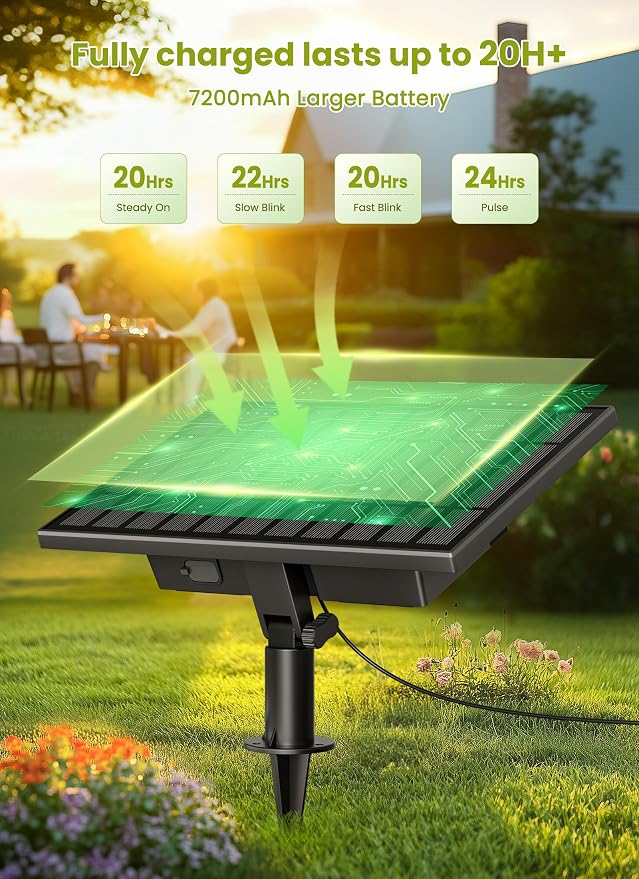 Brightown 208FT Solar String Lights Outdoor, IP65 Waterproof, Remote, Timer | Patio Lights with 100 LED Shatterproof Bulbs, 3 Light Modes, Dimmable, Outside Light for Backyard Porch Yard Party Xmas Decor