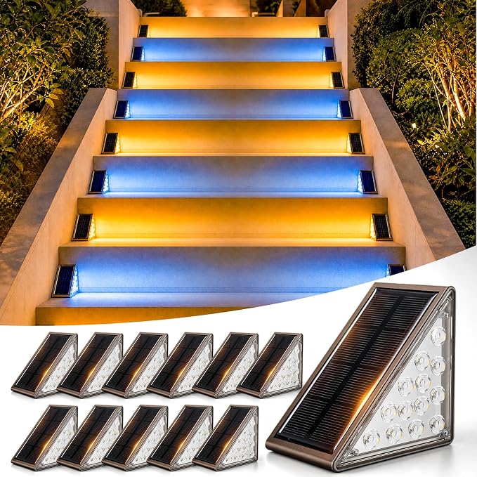 Solar Driveway Lights Outdoor, Dock Deck Lights Solar Powered, Stair lights